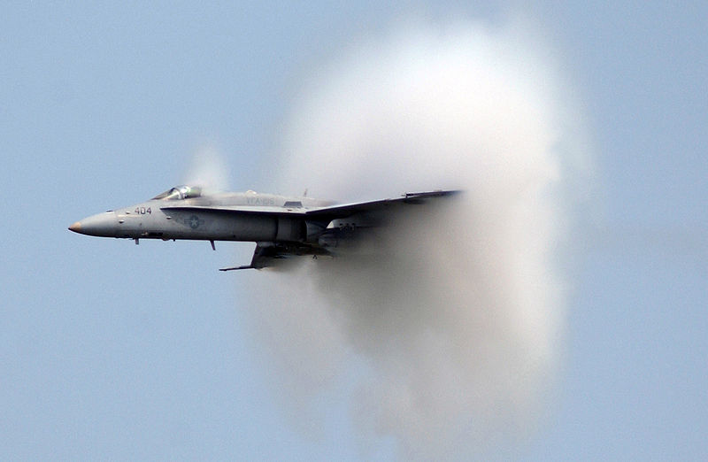 U.S. Navy F/A-18C Hornet breaks the sound barrier U.S. Navy F/A-18C Hornet breaks the sound barrier