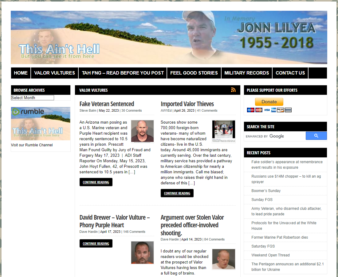 This Ain't Hell, but you can see it from here - military blog