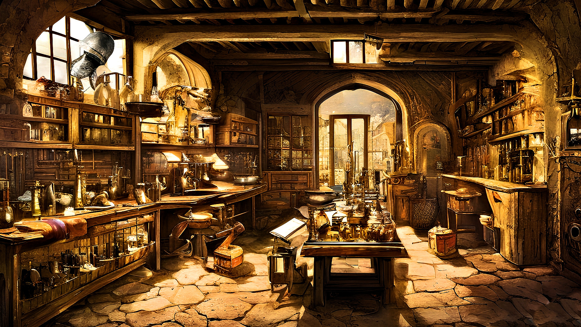 Alchemist Workshop by AI-Postcards